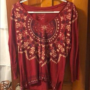 Lucky Brand 3/4 Top with Design